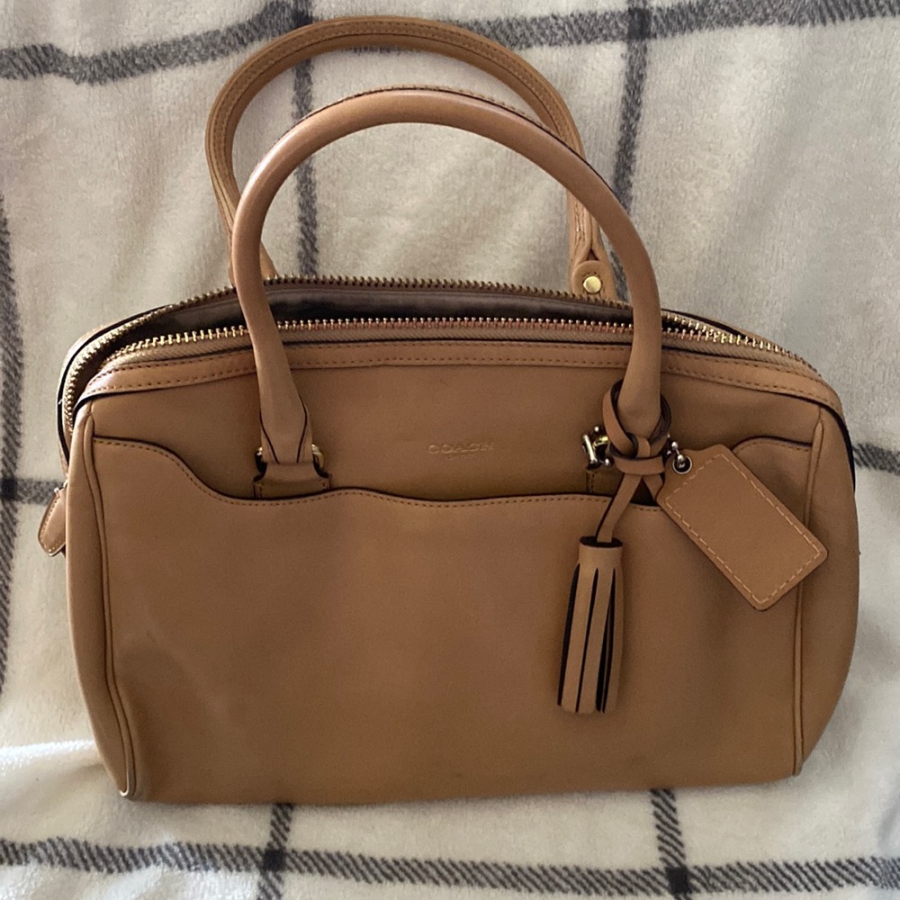 Tan coach handbag